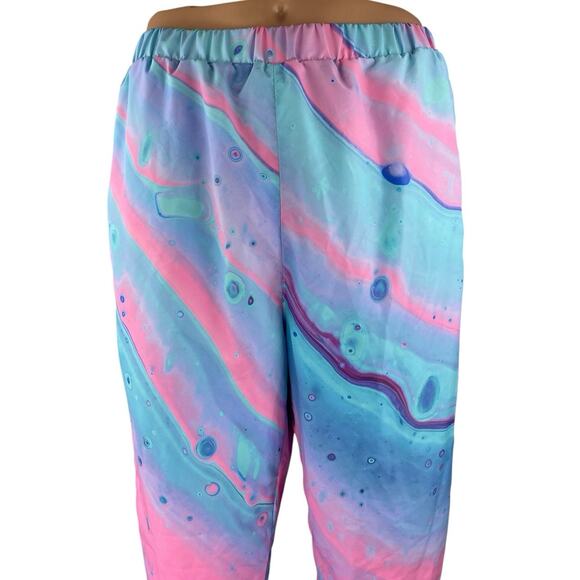 NEW Harlow & Lloyd Men's Blue Pink Marshmallow Marbled Sweat Pants Size XL - Picture 4 of 6